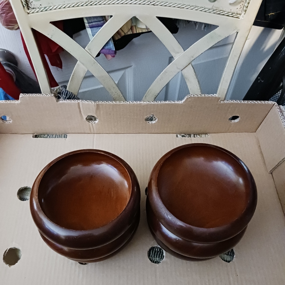 🍜🍲 7 RUSTIC WOOD SALAD BOWLS 🍜🍲A FANTASTIC "VINTAGE" GIFT.🎁 - Picture 6 of 8